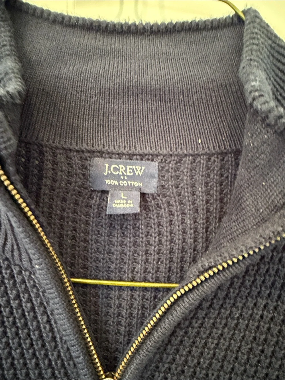 J. Crew Men’s Half-Zip Waffle Knit Sweater - Slate Blue